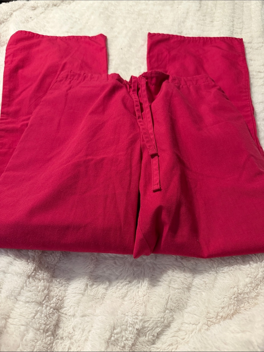 Wide-Leg Drawstring Pants in Fuchsia Pink